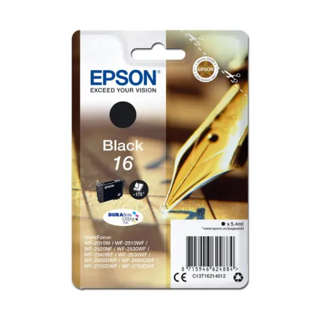 Tusz Czarny Oryginał Epson T1621 C13T16214012 do WF-2010W WF-2110W WF-2510WF 5.4ml