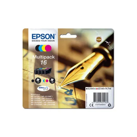 Tusz Zestaw CMYK Oryginał Epson T1626 C13T16264012 do WF-2010W WF-2110W WF-2510WF 14.7ml