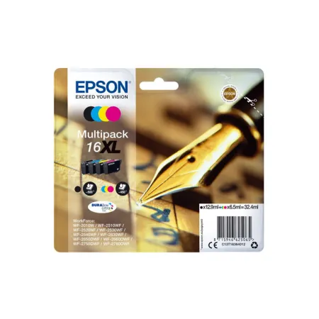 Tusz Zestaw CMYK Oryginał Epson T1636 C13T16364012 16XL do WF-2010W WF-2110W WF-2510WF 32.4ml