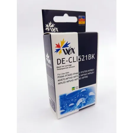 Tusz Czarny Zamiennik Canon CLI-521BK do iP3600 iP4600 iP4700 13ml Wox
